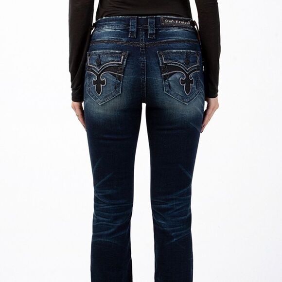 Rock Revival Jen Denim Boot Cut Jeans Sz 26 - Picture 1 of 14
